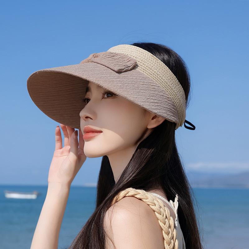 Summer Butterfly Knot Sun Hat With Breathable Polyester For Casual And Travel Use