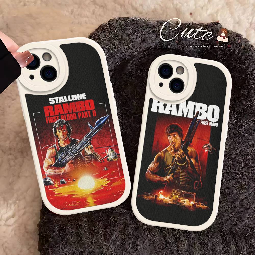 1pc Movie Rambo First Blood Leather Phone Case For IPhone 16 15 14 13 12 11 Pro Max Plus Shockproof Cover