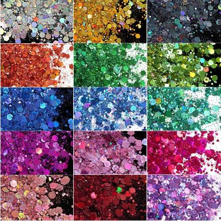 Holographic Cosmetic Christmas Decorations Chunky Glitter Nail Iridescent Flakes Sparkles Face Body Hair Nail Glitter Sequins