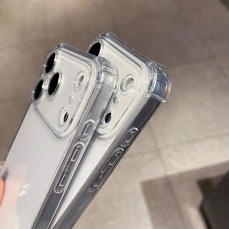 Luxury Shockproof Transparent Phone Case For 17 Air 16 15 14 13 12 11 Pro Max 16E 7 8 Plus X XS XR SE2 Bumper Cases Cover