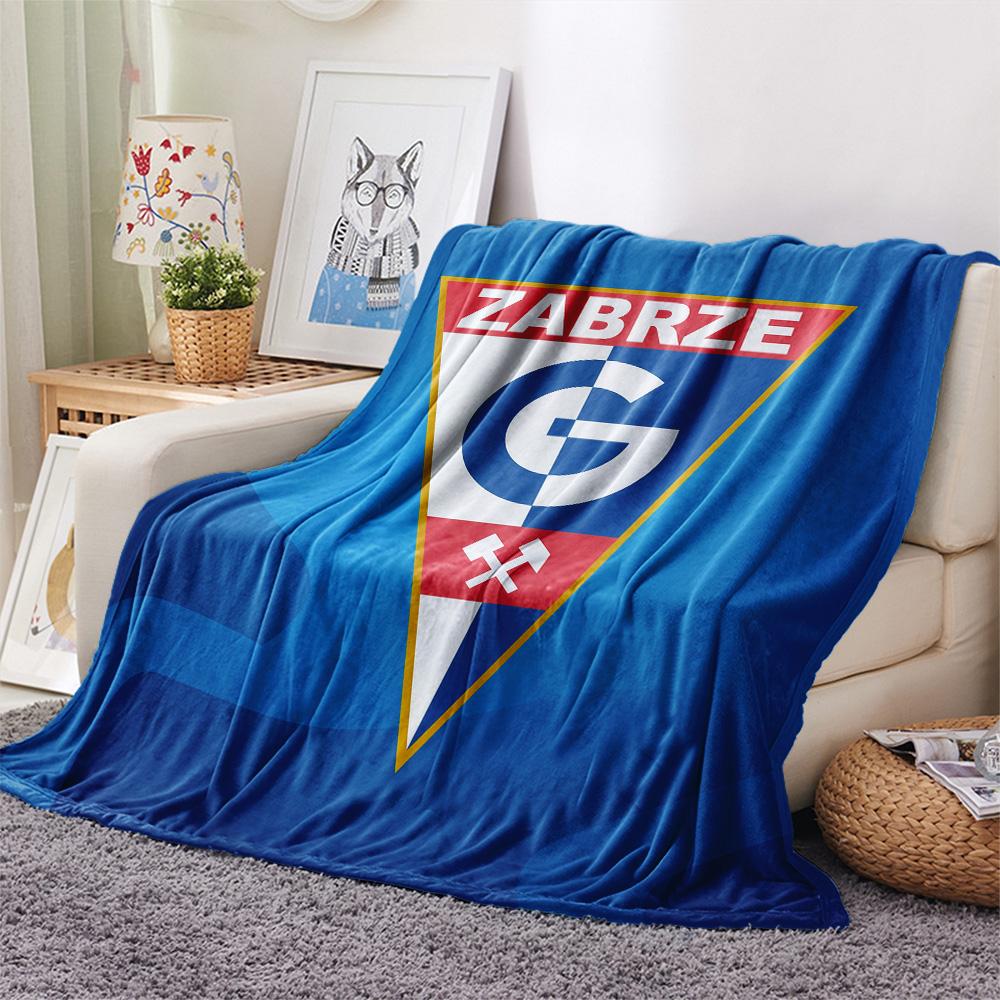 Górnik Zabrze Print Flannel Blanket, High Quality Comfortable for All Seasons, Home Decor, Warmth and Comfort