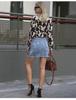 2022 Women's Tassel Ripped Stretch Denim A-line Wrap Skirt