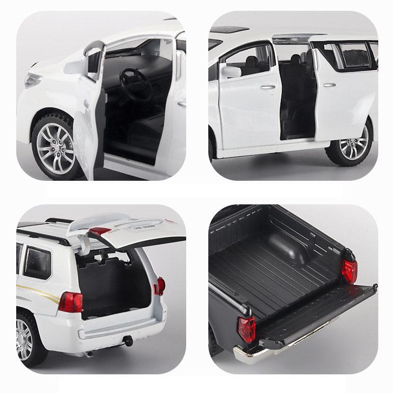 1:Model auta ze slitiny Toyota Alphard v měřítku 32, světelné a zvukové efekty tlakově lité autíčka pro chlapce Dárek k narozeninám Dětské hračky Kolekce aut