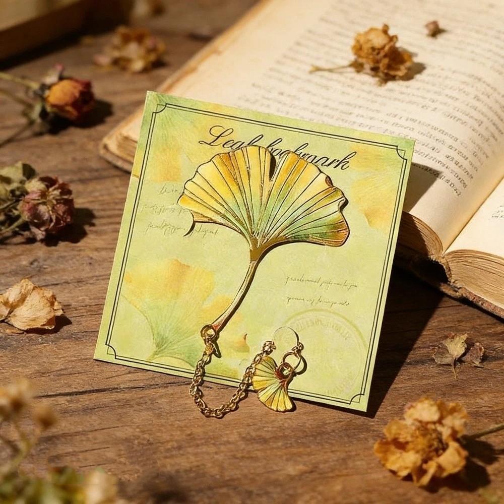 Exquisite Craft Leaf Bookmark Gilt-Edged Reading Bookmark Book Separator  Book Accessories