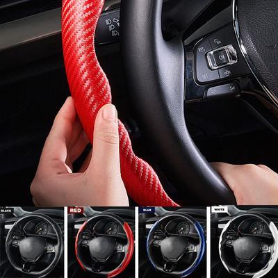 Funda para volante de coche, funda para volante, universal, antideslizante, de fibra de carbono, accesorios antideslizantes para coche