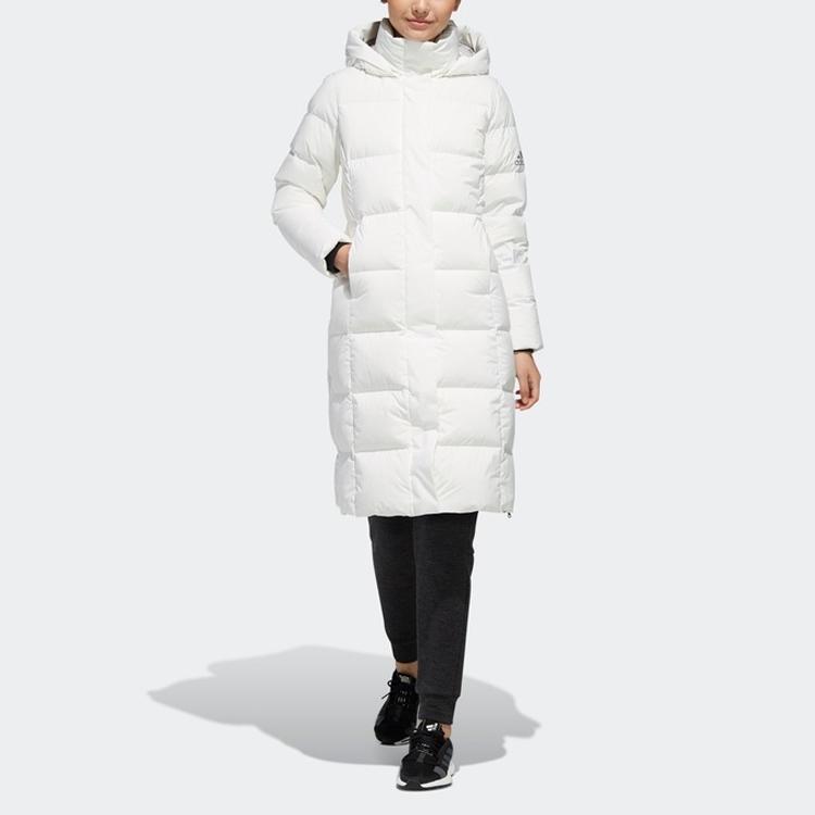 Adidas Parka Longue en Duvet pour Femme Chaude Extérieure Mi-Longue Sport à Capuche Veste en Duvet Hiver Veste Femme Blanc Éclatant EH3986