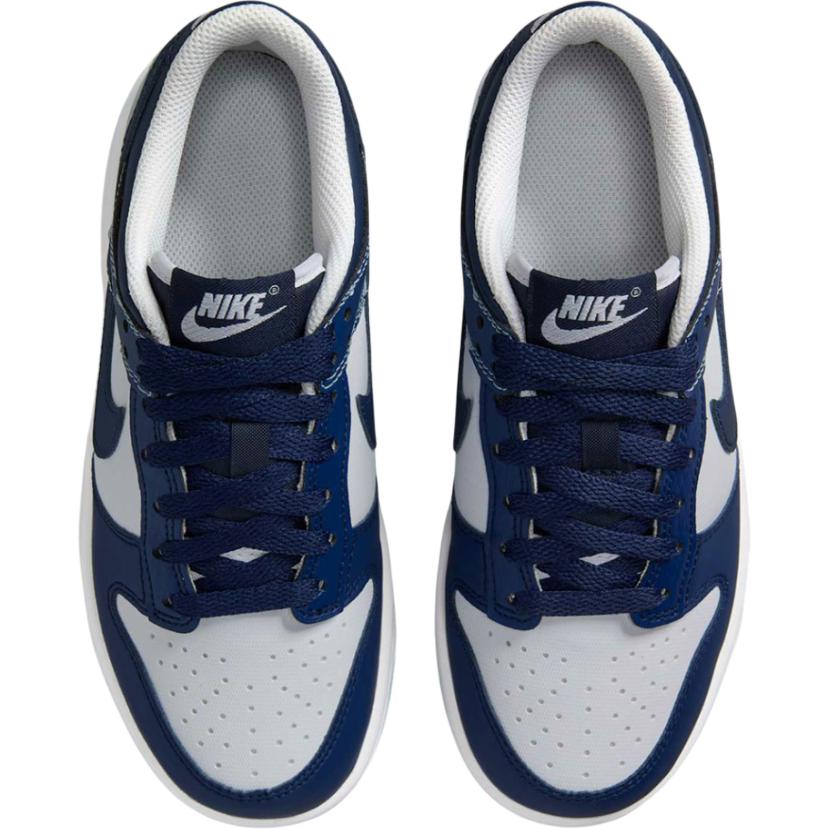 Nike Dunk Low Fashion Comfortable Shock Absorption Durable Low-Top Kids Skate Shoes Kids sneaker White Navy-Blue IB7687-100
