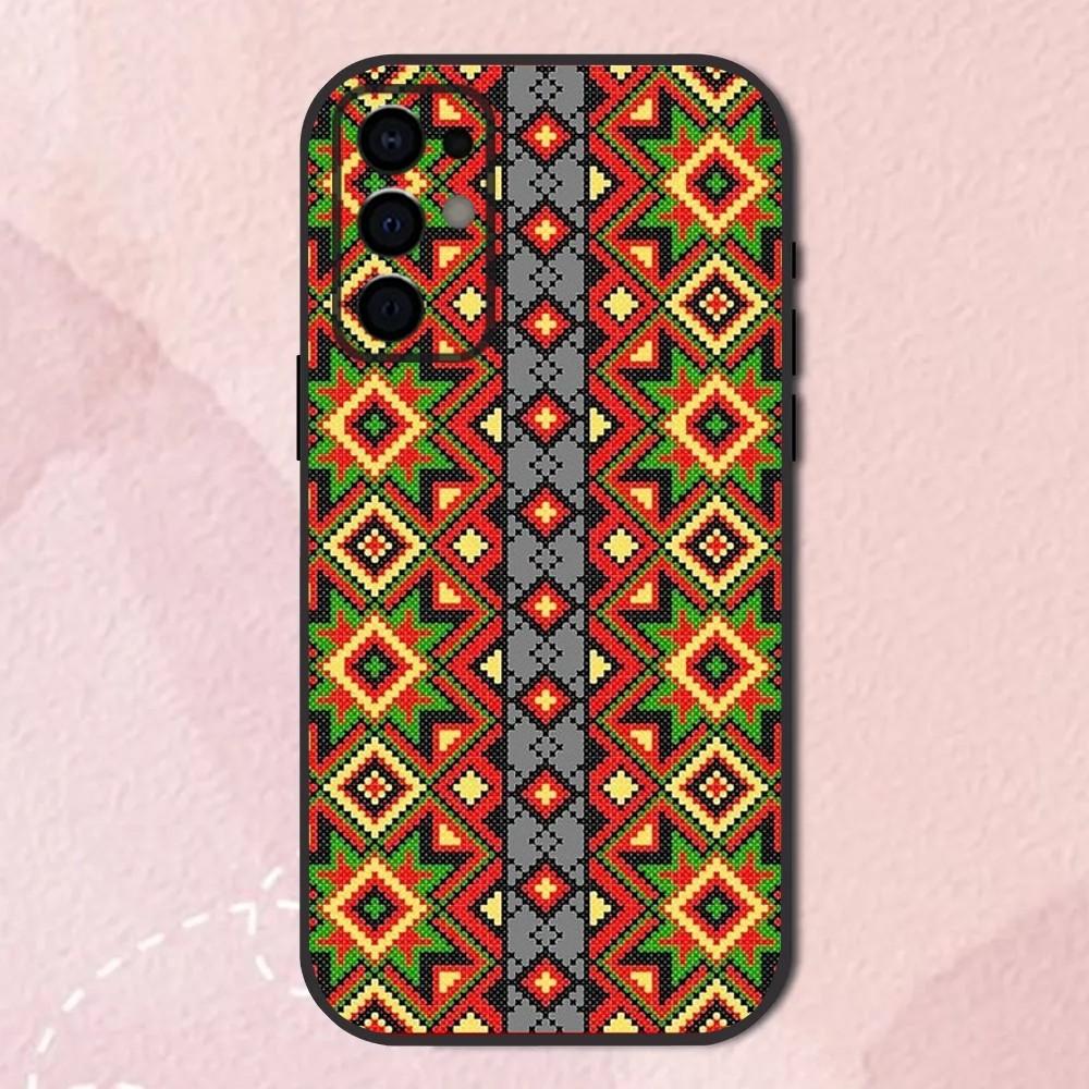 G-Ukraine Ornament pattern Phone Case For Samsung S24,S21,S22,S23,S30,Ultra,S20,Plus,Fe,Lite,Note,10,9,5G Black Soft Shell