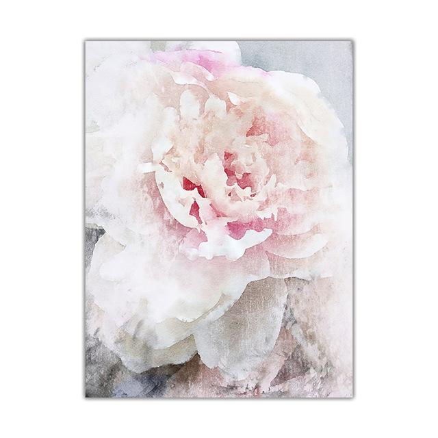 

Акварельный постер с розовыми цветами, минималистичный постер с скандинавскими цветочными растениями, холст, картина, пасторальные настенные художественные картины для декора гостиной 21*30cm