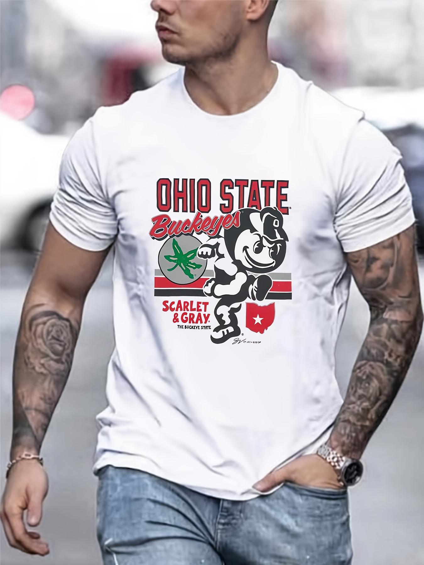 

Ohio State Buckeyes Graphic T-shirt - Ohio State Icons Red & Gray Print - Soft Breathable Cotton Crew Neck Tee - Casual Everyday Shirt for Game Day XXXL