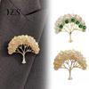 Rhinestone Brooch Pin, Wishing Tree Design Lapel Pin with Sparkling Layered Rhinestones, Hollow Branches Badge for Suits Coats Cheongsam Banquets