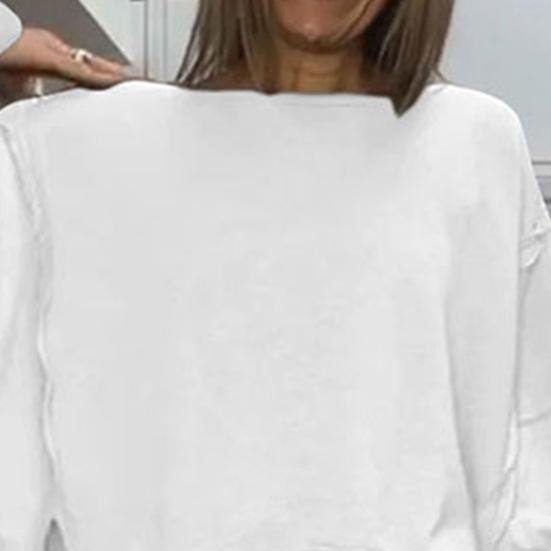 2 Pcs/Set Spring Sweatshirt Pants Suit Slit Hem Long Sleeves O Neck Top