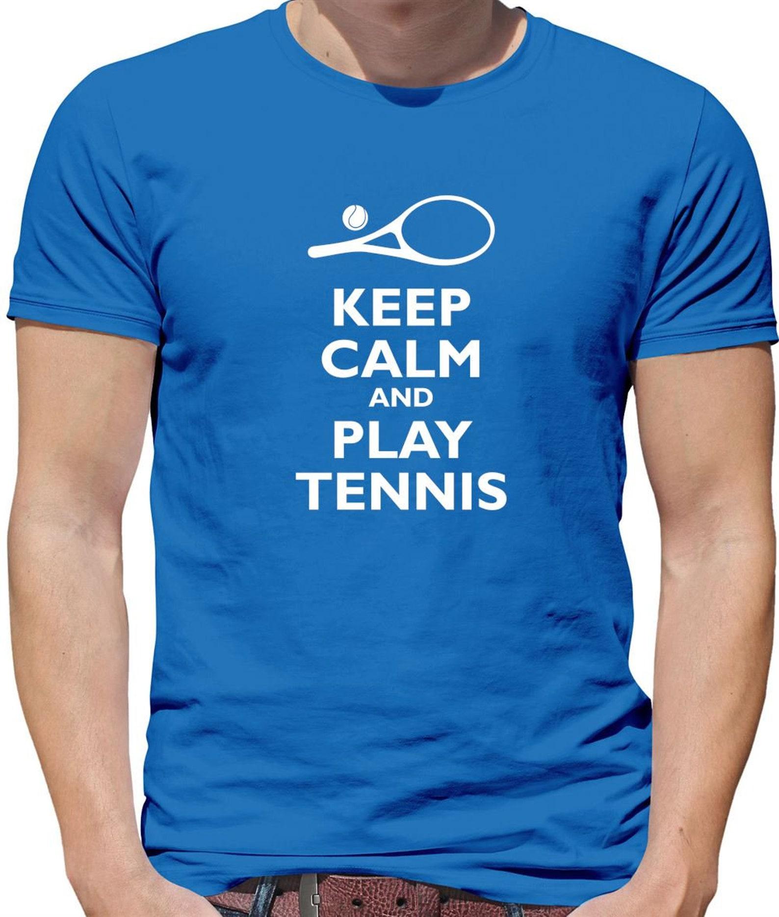 Keep Calm and Play Tennis - Mens Womens Kids T-Shirt - fan love player play gift present jersey M