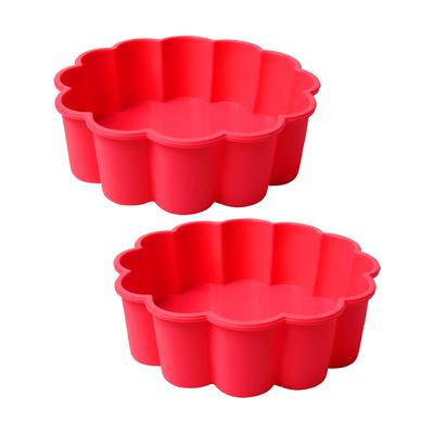 2Pcs Round Silicone Quiche Dish Cake Pans Non Stick Baking Dish Pans