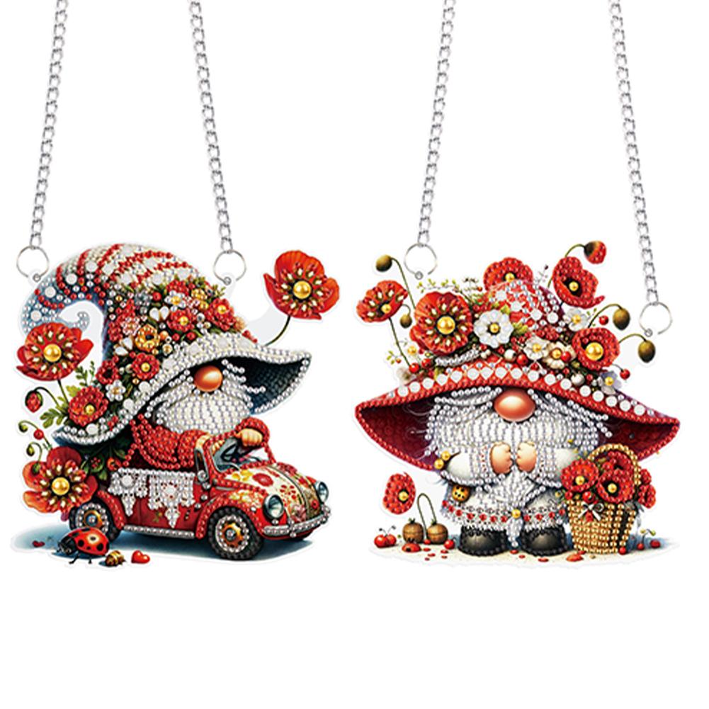 2pcs Flower Goblin 2D Flat DIY Special Shape Rhinestone Diamond Art Window Pendants Diamond Painting Set Diamond Art Pendant