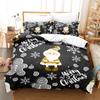 Merry Christmas Duvet Cover Set Twin King Queen Cartoon Santa Claus Bedding Set Polyester Christmas Gingerbread Man Quilt Cover