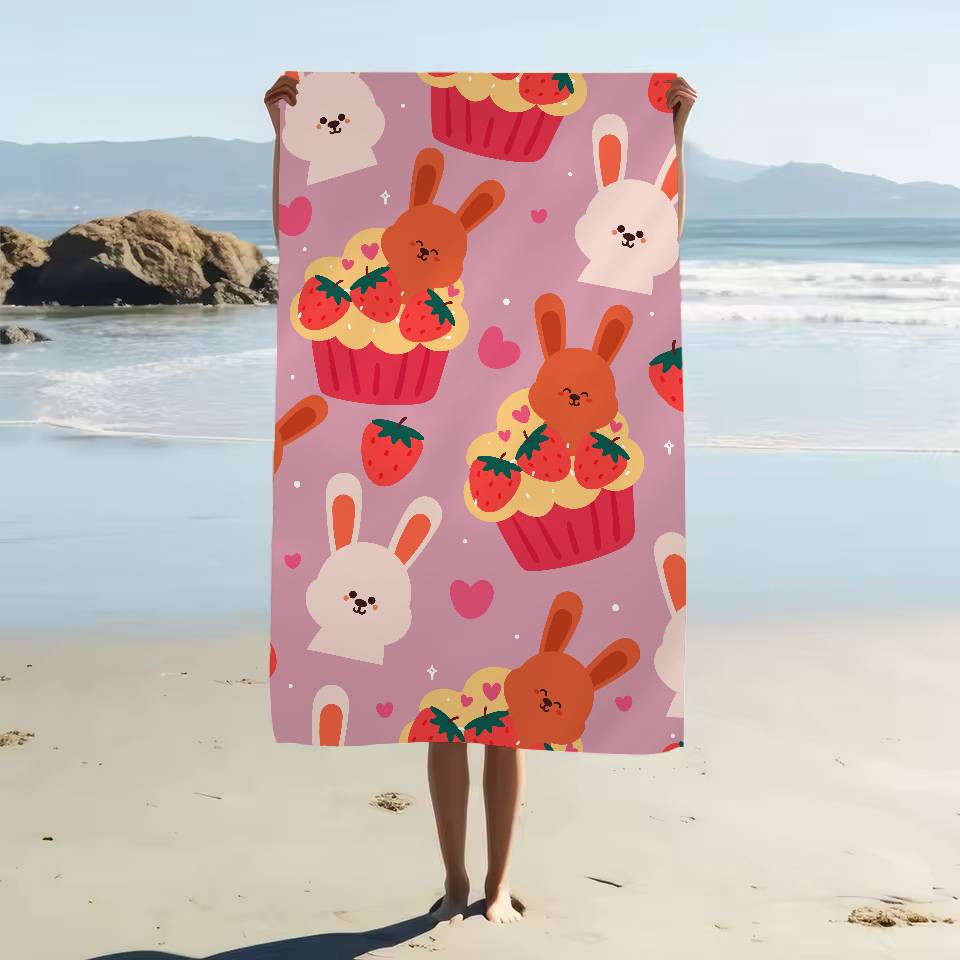 Asciugamano da Bagno con Stampe di Animali Cartoni Animati Microfibra Morbido Assorbente Traspirante Per Bambina Bambini Asciugamano da Spiaggia Decorativo Cartoni Animati