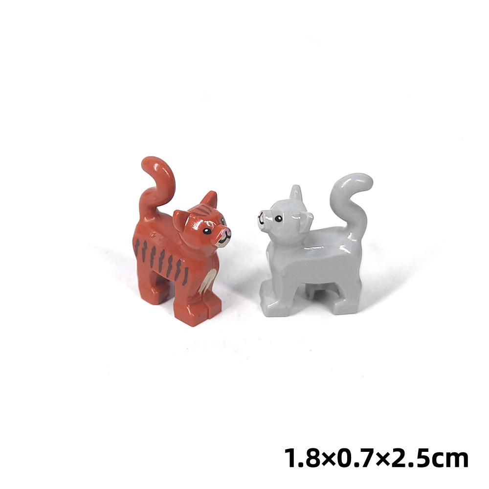 5 Stück/Set Tiere Niedliche Katze Schwein Schlange Figuren DIY Bausteine Spielzeug für Kinder Geschenke Spielzeug Buntes Tier 38801 13786 1410pb01