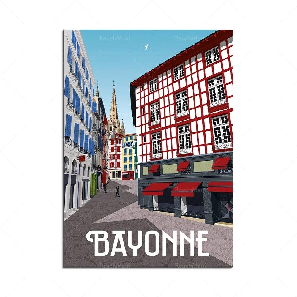 

Эноа - Байонна, Сен-Жан-де-Люз, Сан-Себастьян, Гетари, Саре, Страна Басков, Испания, городской пейзаж, туристический плакат на закате 21cm×30cm NoFrame