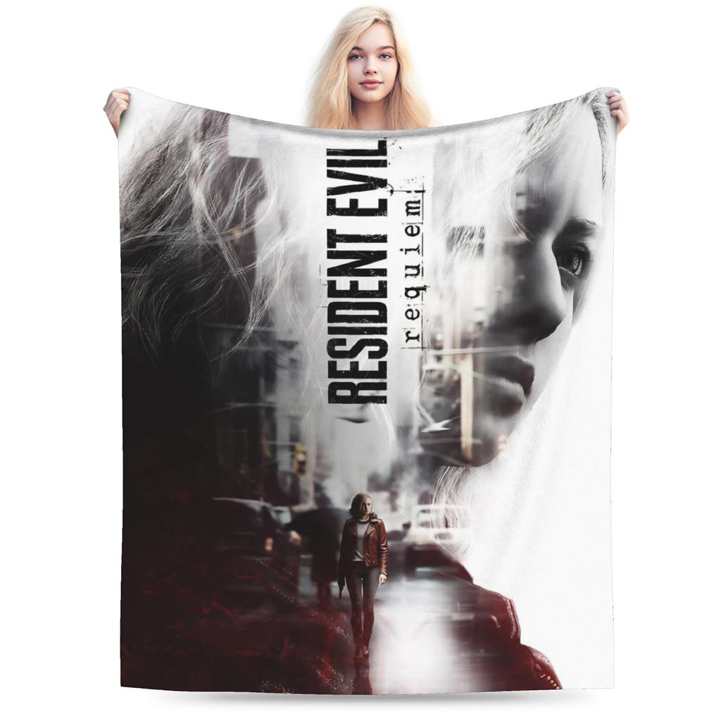 Residents Evils 9 Requiem Game Leon Accessories Blanket Cozy Soft Throw Blankets for Living Room Multiple Sizes Bedding Throws