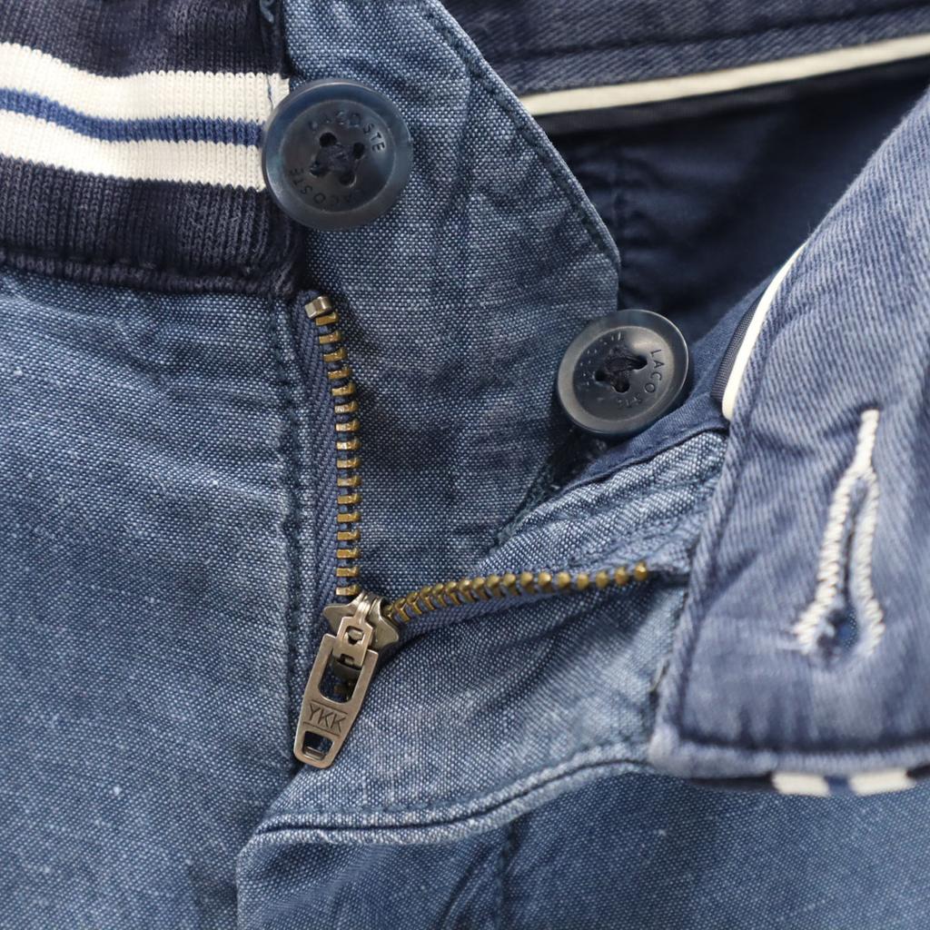 Lacoste Linen Blend Shorts 40 Blue Navy Blue Men's Used