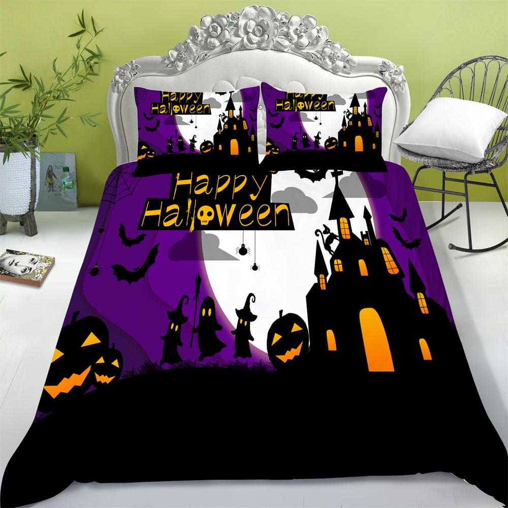 Zestaw poszewek Halloween druk 3D tekstylia domowe pościel typu king-size nastoletnie dzieci miękka kapa na kołdrę wysoce zestawy pościelowe
