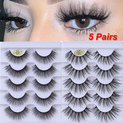 Natural Long Fluffy Multilayers 3D Faux Mink Hair Eye Lash Extension False Eyelashes Criss-cross