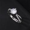 Geometric Crystal Open Ring For Women Fashion Jewelry Summer Accessory