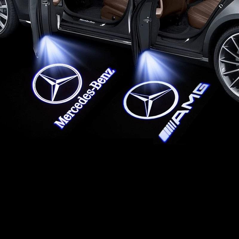 CRN1 2PCS LED Car Door HD Laser Projector Lights Door Welcome Lamp Mercedes Benz Amg A C E GLC GLA GLE W205 W212 W213 X253 X156 W166