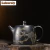 200ml Handgefertigte Yixing Lila Ton Teekannen Handgemachte Han Duo Kanne Roher Ton Clivia Schlamm Kessel Chinesisches Zisha Tee Set Sammlung Handwerk