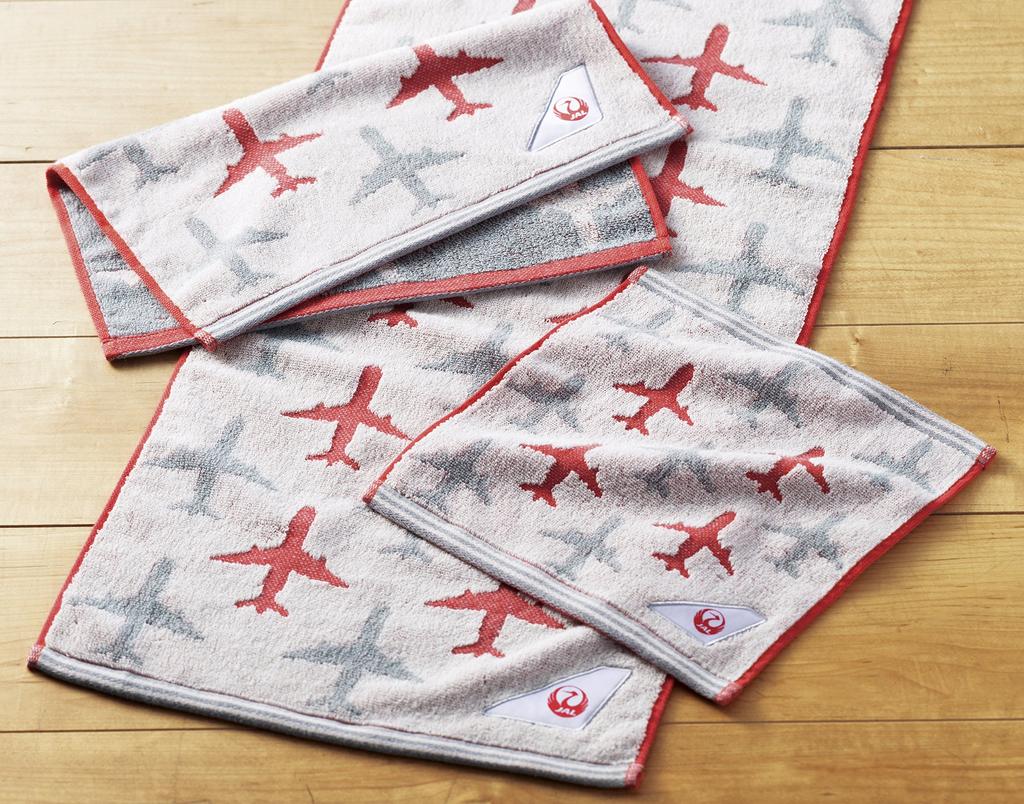 Marushin JAL Japan Airlines Face 34 X Flight Jacquard 6205000700 Towel, 80cm, Line, 100% Cotton, Towel,