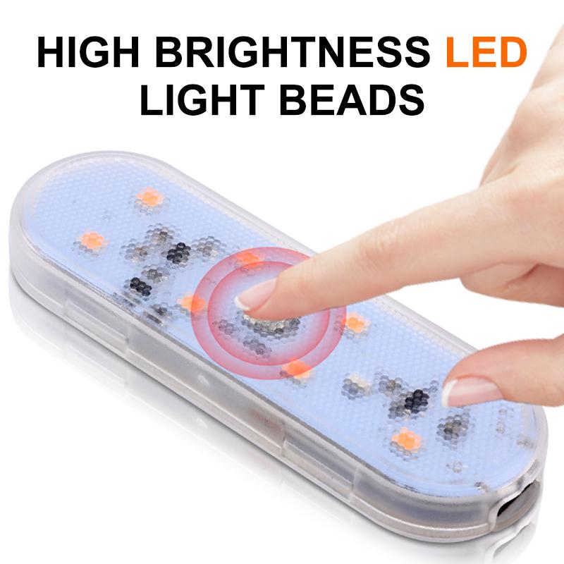 SEAMETAL Mini Touch Light for Car USB Rechargeable Led Light Magnetic Reading Lamp for Car Floor Trunk Hood