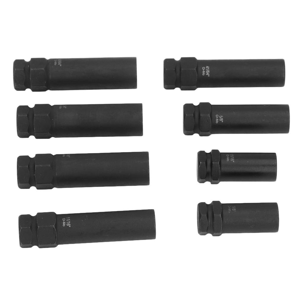 8-teiliges Radmuttern-Steckschlüssel-Set, 58 bis 4564 Zoll, Cr-Mo-Stahl, dünnwandig, Werkzeugsatz zum Entfernen von Radschlössern