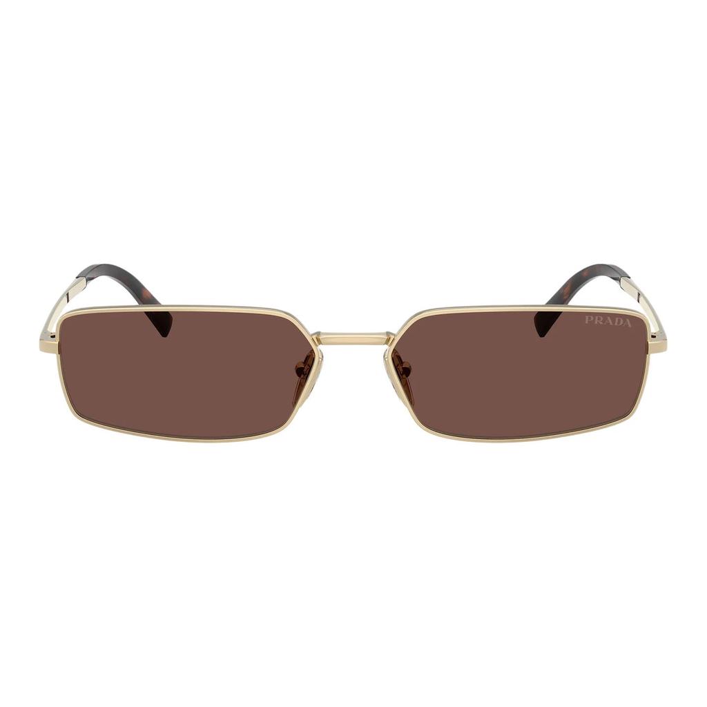Prada Logo Rectangle Sunglasses Unisex sunglasses Gold 0PR-A60S-ZVN80T
