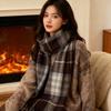 Scarf women's autumn and winter high-end plaid shawl new warm Korean version atmosphere student scarf versatile
