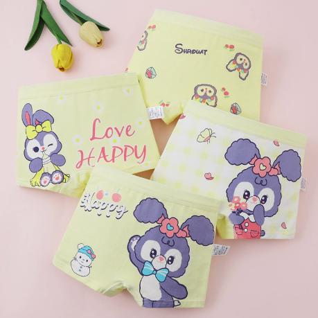 Children Cotton Underwear 1 Pack Soft Breathable Fabric Comfortable Fit Elastic Waistband Size M Random Style Pattern