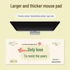 Extra Large Doodle Text Mouse Pad with Lock Edge - Thick, Durable Keyboard Desk Mat