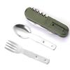 Camping Utensils Cutlery Set Multifunction Stainless Steel Folding Detachable Camping Tableware Set Camping Utensils Cutlery Set
