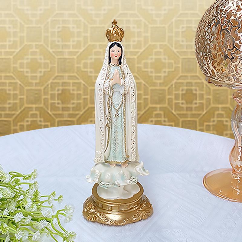 Katholische Statue Unsere Liebe Frau von Fatima Statue Jungfrau Maria Figur Religiöse Geschenke Altar Dekoration Figur Ornamente handbemalt