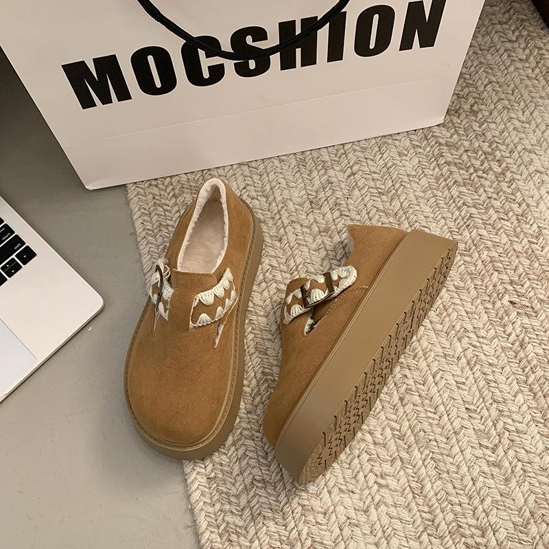 

Женские зимние теплые меховые ботинки на толстой подошве большого размера, с утолщенной подкладкой до щиколотки, нескользящие, спортивные хлопковые ботинки для пеших прогулок 40 верблюд