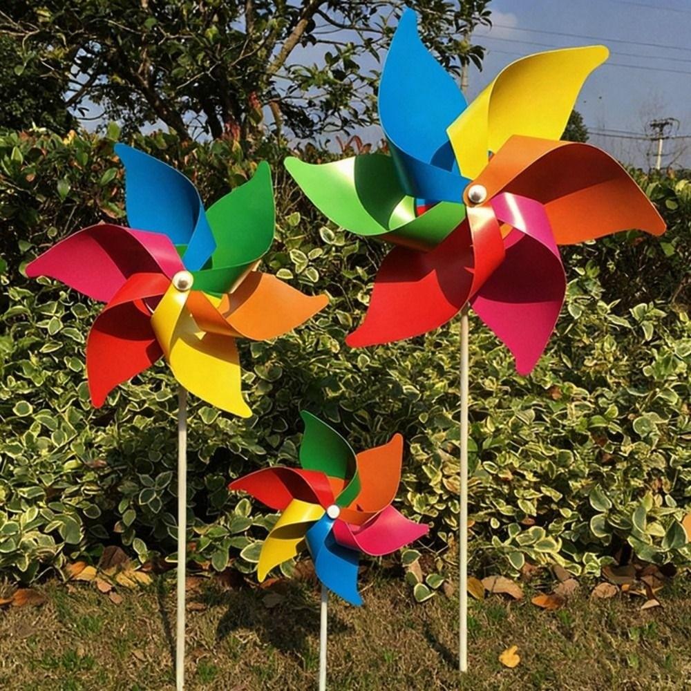 2pcs PVC Six Leaf Pinwheel Windmill 30cm Wind Windmill Wind Spinner  Garden Yard Party Decoration