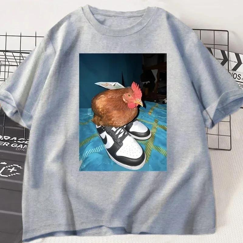 Harajuku T-Shirt Mode Straße Hahn Schuhe Bedrucktes Muster Kurzarm Rundhalsausschnitt Vielseitiges Damen T-Shirt