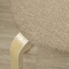 Stackable Stools, Set of 4, Round, Padded Seat, 40 x 40 x 45 cm, Khaki