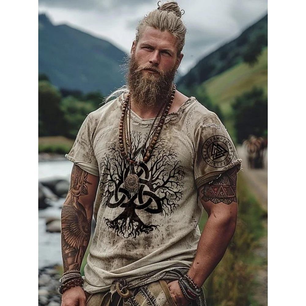 Stile Tribale Lupo 3D Stampato Uomo Sport e Fitness Manica Corta Outdoor Moda Urbana