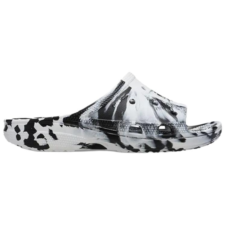 Crocs Classic Comfort Slip-On Open-Toe EVA Anti-Rub Slide Sandals Women Sandals Black White 211832-066