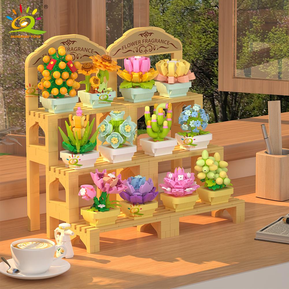 8IN1 Girls MOC MINI Flower Castle Model Construction Blocks City DIY Assembled Decoration Building Playthings Designed for Children
