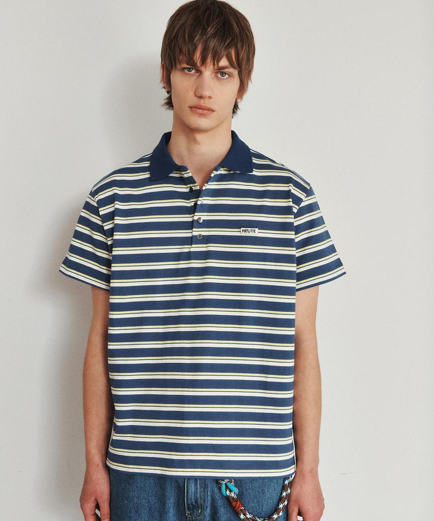 Hoite Het Area Stripe Polo T-Shirt (Classic Blue)