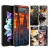 Hard PC Phone Case For Samsung Galaxy Z Flip 7 6 5 4 Black Cover For Galaxy Z Flip 3 Foldable Shockproof Capas Artistic Patterns