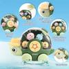Turtle Bath Toy for Kids Waterfall Bath Toy with Spinning Wheel Strong Suction Cups Sound Bathtub Water Toy for Toddler Tub Time