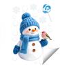 Holiday Decorative Gifts for Friends Christmas Window Clings, Cute Cartoon Snowman Stickers, Winter Snowflake Double-Sided Wall Stickers Static Glass
